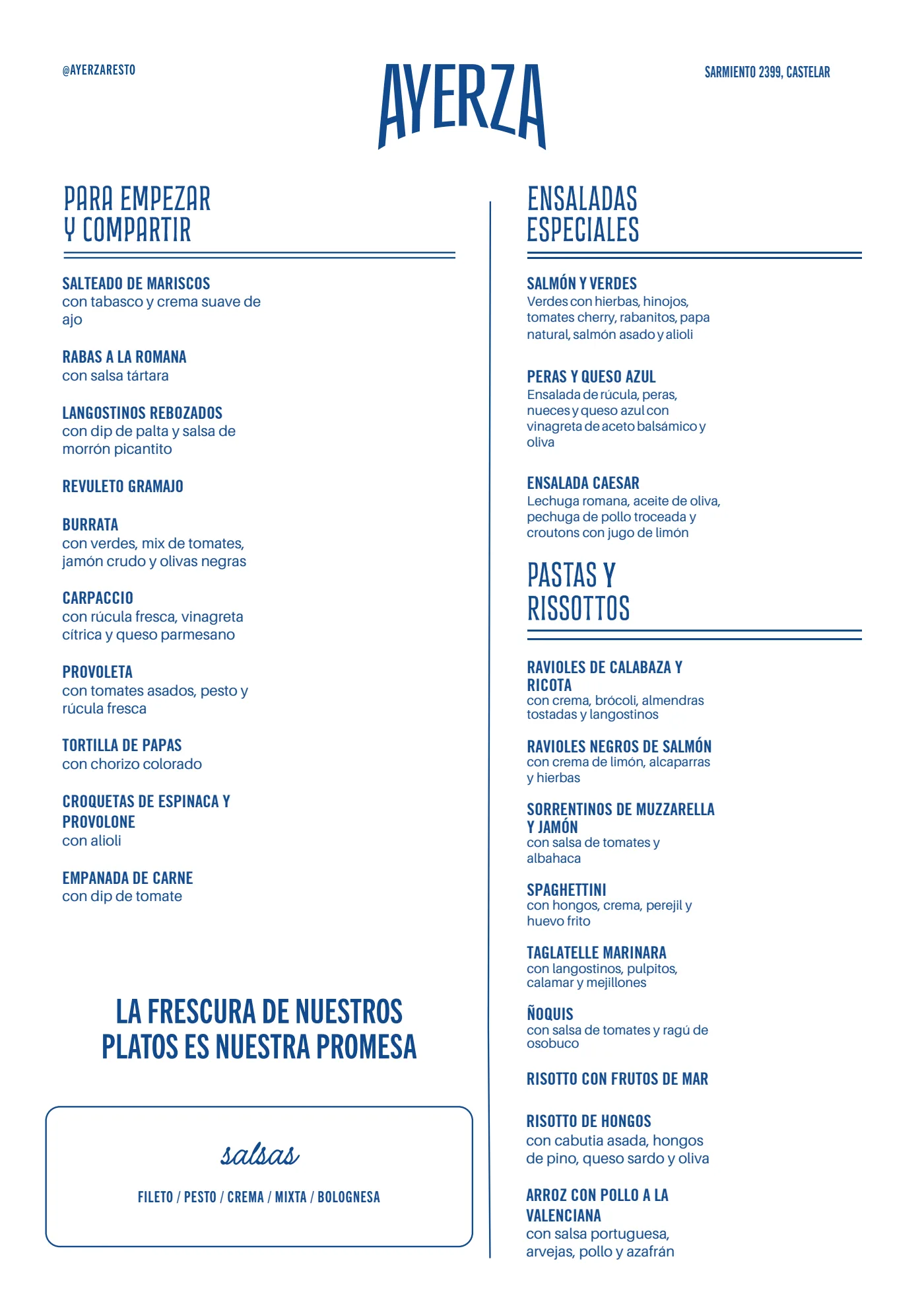 Portada de la carta de Ayerza Castelar